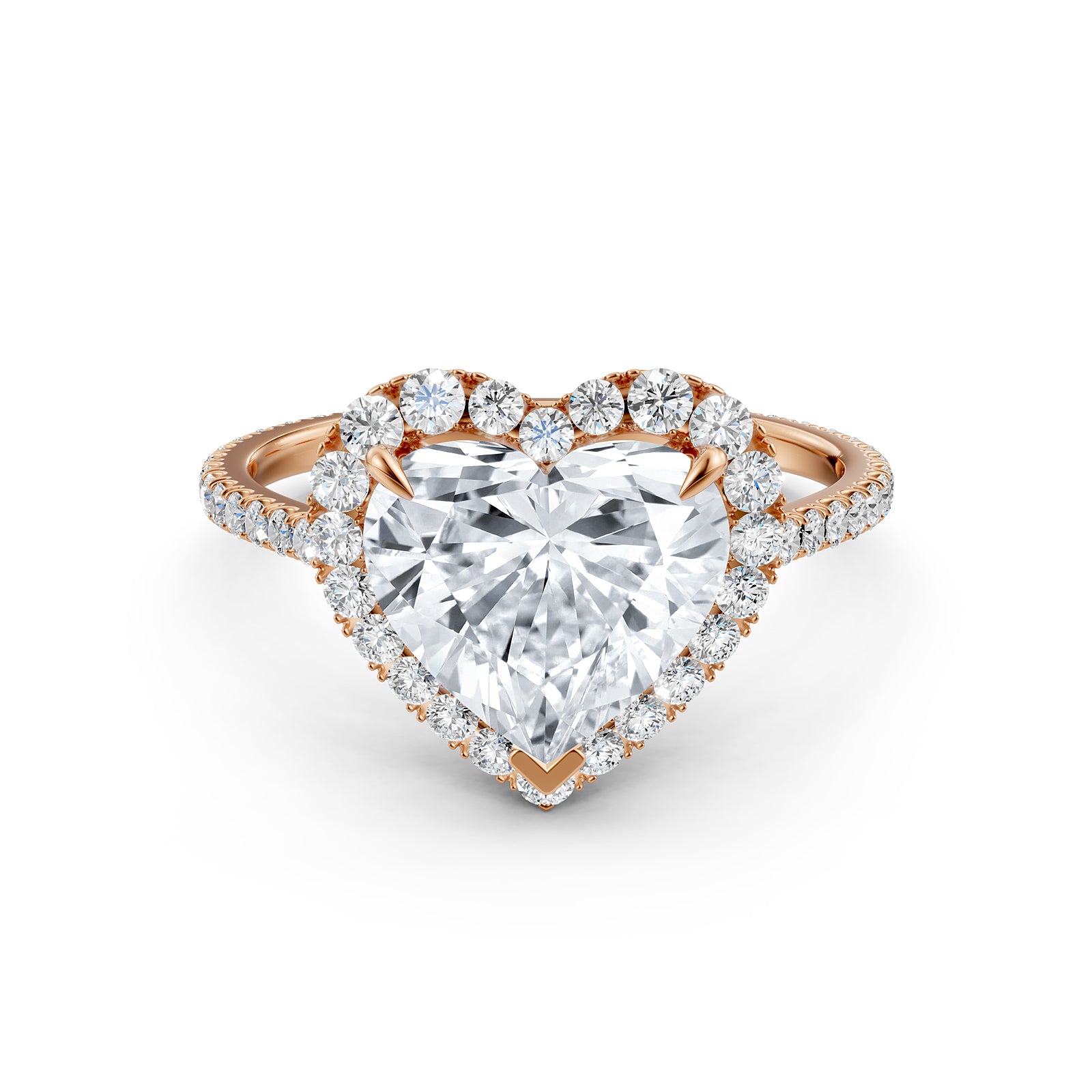 French U Pave Halo 2.54 Ctw. Round IGI Certified Diamond Engagement Ring